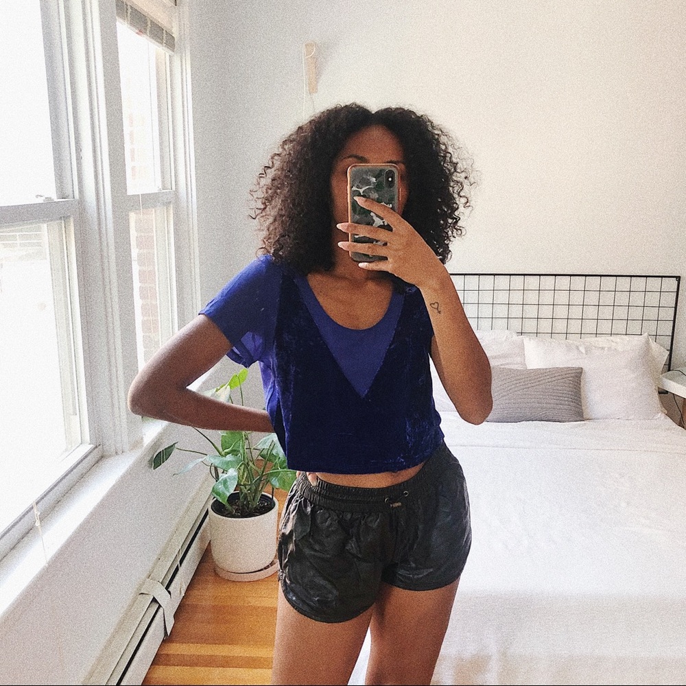 Nasty Gal Collection Levitate Velvet Crop Top